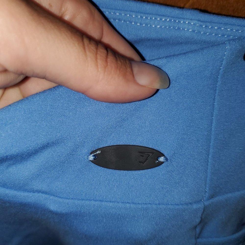 Gymshark Womens POISE Leggings with pockets Malibu Blue Size Small NEW - Picture 4 of 10